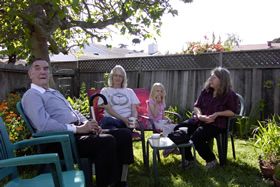 Larry with Debbie and Steve Pencall's family